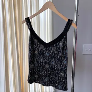 Y2K Vintage Etcetera Cami 4 Silk Paisley Lace Trim Top Whimsygoth Boho Fairy thumbnail 2