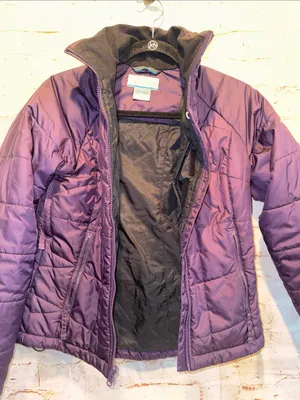 Columbia Women Purple Insulated Jacket soft shell full zip front pockets ski XS thumbnail 9