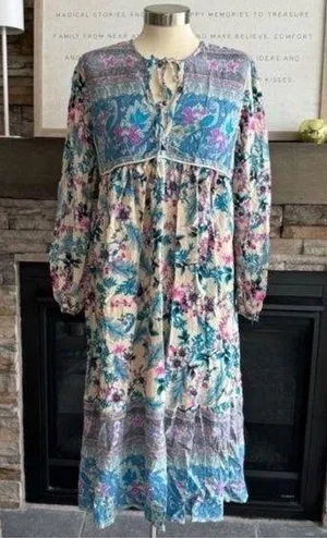 Garden Blue Long Sleeve Bishop Sundress thumbnail 1
