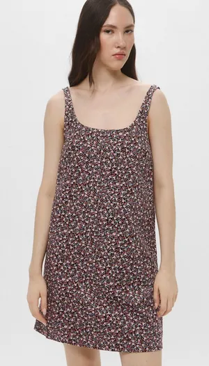 NEW H&M Women’s Large Floral Corduroy Cotton Pull On Tank Shift Mini Boho Folk thumbnail 1