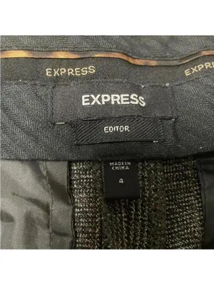 Express Design Studio Editor Pants Grey Plaid Work Career Office Trouser thumbnail 8