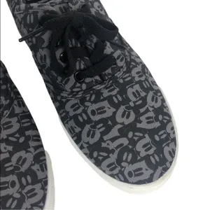 Disney Mickey Mouse Canvas Sneakers Size 10 Black Grey Retro Streetwear Shoes thumbnail 12