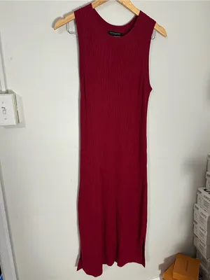NWT Banana Republic ribbed midi dress red large thumbnail 2