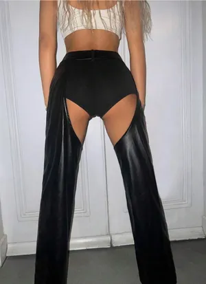 Cut out black pants. thumbnail 3