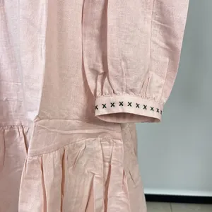 NWT Tuckernuck Bermuda Pink Palmerston Dress sz S Long Sleeve Linen Blend Mini thumbnail 8