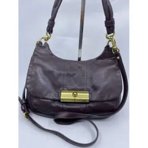 coach vintage rare brown leather cross body bag thumbnail 4
