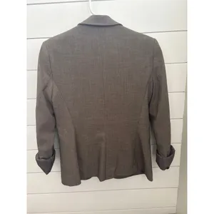 Zara Womens Taupe Brown Single Button Tailored Blazer Jacket Size 4 Pockets thumbnail 3