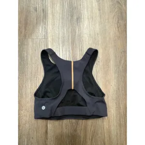 Lululemon black tough‎ train high neck sport Bra Black Size 6 W2BT6S thumbnail 2