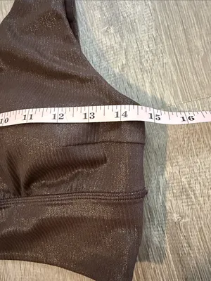 Lululemon 10 Asymmetrical Ribbed Sports Bra Espresso Brown Shine‎ Shimmer Top thumbnail 5