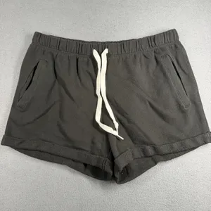 PINK Victoria's Secret Shorts Womens Large Black Fleece Sweat Logo Drawstring thumbnail 3