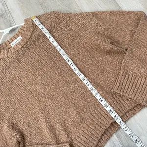 White + Warren Sweater cotton slub easy crewneck womens Brown (small) minimalist thumbnail 7