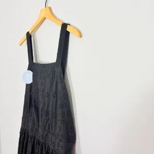 Black Eyelet Maxi Dress with Cross-Back Straps NWT thumbnail 6