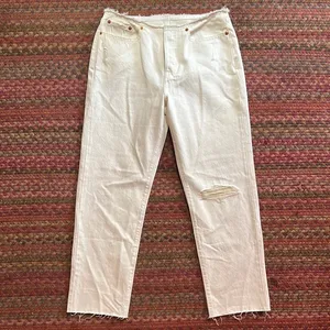 New White Levis Ripped Off Waist Low Rise Jeans thumbnail 1