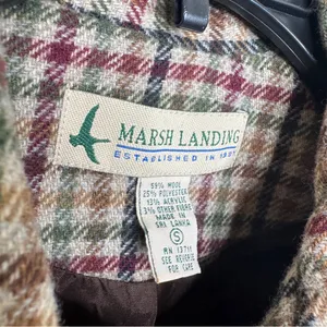 Vintage VTG Marsh Landing Cropped Plaid Wool Blend Vest size S Small thumbnail 13