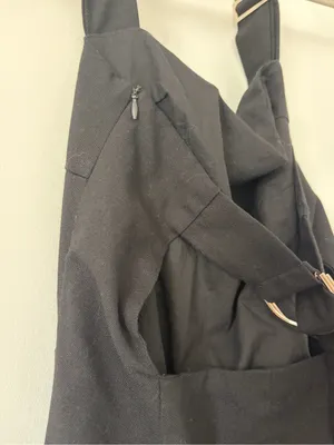 Peppermayo Rumour Has It Black Linen Buckle Strap Halter Maxi Cocktail Dress M thumbnail 8