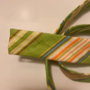 Vintage Y2K Ralph Ralph Lauren green striped linen double ring belt, size large thumbnail 3