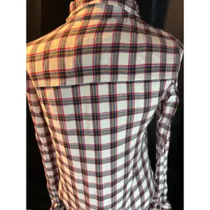 Abercrombie & Fitch Womens Plaid Button Down Shirt White Red Blue Small 1W3761 thumbnail 5