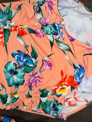 Women’s Kids Swim Floral Two-Piece Swimsuit - Peach thumbnail 8