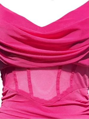 Princess Polly Calliope Hot Pink Ruched Mesh Mini Dress‎ Bodycon Strappy Size 4 thumbnail 3