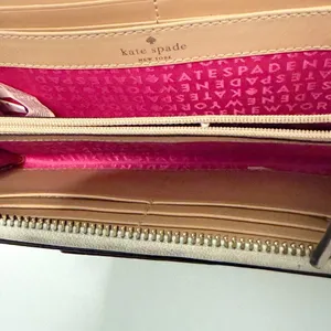 Kate Spade Zip Around Wallet‎ Sz OS Cream Pebbled Leather Continental Organizer thumbnail 7