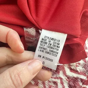 Entro‎ Flowy Shift Mini Dress Size Small Red Geometric Hippie Boho Artsy Retro thumbnail 7