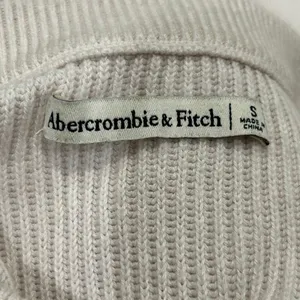 Abercrombie & Fitch Ribbed Puff Sleeve Crop Sweater Size S Neutral Beige thumbnail 3