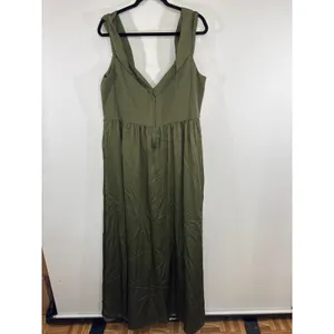 DB Studio Maxi Dress Gown Green V-Neck‎ Sleeveless Women 20 Formal Wedding Guest thumbnail 6