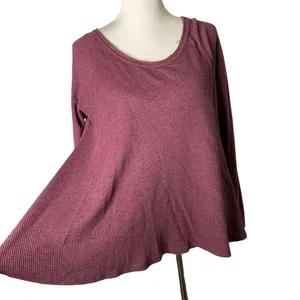 We The Free Free People Oversized Thermal Waffle Knit Top Size S Slouchy Swing thumbnail 6