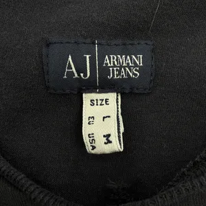 Armani Jeans AJ V-Neck Short Sleeve T-Shirt Women's Medium‎ Black Eagle Logo Tee thumbnail 7