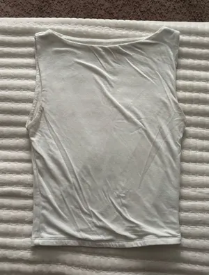 Pink Rose White Basic High Neck Tank thumbnail 1