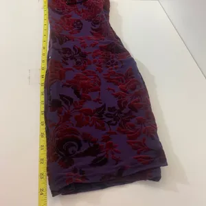 Privy Women's M Purple Red Flocked Velvet Floral Damask Mesh Bodycon‎ Mini Dress thumbnail 6