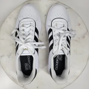 Adidas Breaknet Sleek Sneakers Womens 7 White Black 3 Stripes Athletic Shoes New thumbnail 3
