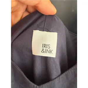 Iris & Ink Navy Blue 100% Cotton Midi Sundress w/ Tie Straps, Size 4, VGUC thumbnail 3