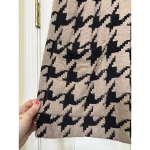 Ann Taylor Wool Blend Houndstooth Open Front Cardigan Sweater S Pockets Cozy thumbnail 4