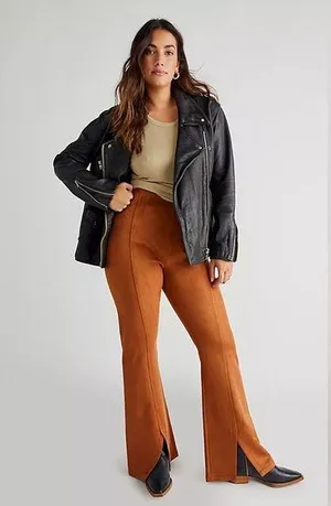 Free People/We the Free CURVY‎ Real Deal Vegan Suede Flare Pants thumbnail 1