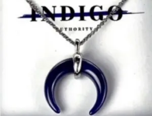 Indigo Authority Crescent Horn Necklace and Pierced Earrings Set thumbnail 3