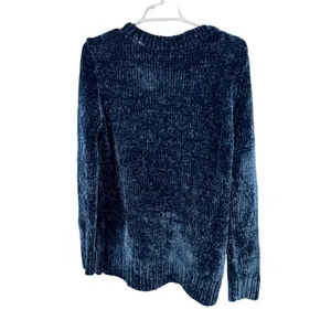 Orvis Women's Deep Blue Crew Neck chenille Sweater L soft winter cozy outdoors thumbnail 2