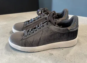 WHITE HOUSE BLACK MARKET Gray Velvet Sneakers Size 7 thumbnail 1