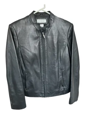 Preston & York Black Lambskin Leather Jacket thumbnail 1