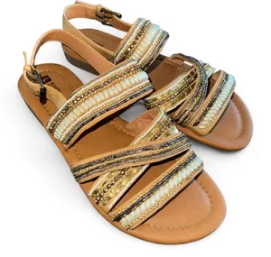 White Mountain 9 Pearl Beaded Embellished Strappy Sandals Flip Flop Faux Leather thumbnail 1