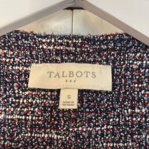 Talbots tweed blue and red open blazer jacket size small thumbnail 4