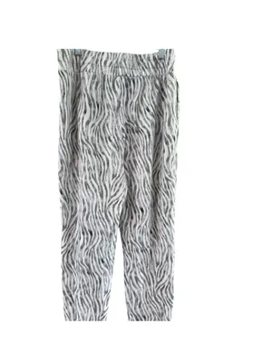 Neutral Zebra-Print Drawstring Joggers - Women thumbnail 2