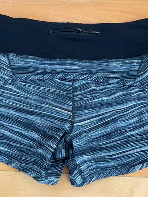 Lululemon Run Times Short (4-way Stretch 4") Low Tide Alpine White Black Sz 4 thumbnail 7