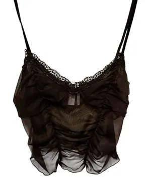 Urban Outfitters Out From Under Sheer Black Cropped Camisole nwot thumbnail 1