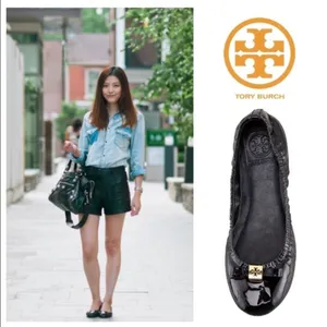 Tory Burch Eddie Bow Patent Leather Ballerina Flats thumbnail 2