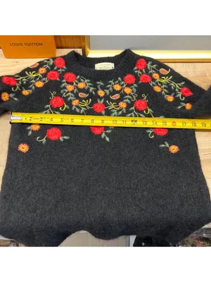 Sézane La Maille Black Sweater Floral Embroidery Size XS Cottage Folk Nouveau thumbnail 11