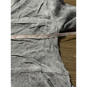 Sadie & Sage Gray Lace-Trim V-Neck Peplum Crop Top thumbnail 5