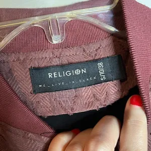 Religion We Live in Black burgundy textured Spirit Tunic jacket thumbnail 5