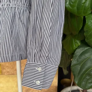 NEW Steve Madden Smock Waist Stripe Button Up 100% Cotton Longsleeve Top, Size M thumbnail 12