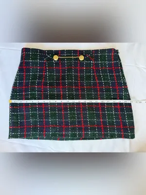 Zara Blue Green Red Tartan Plaid Knit Mini Skirt Size Large thumbnail 9